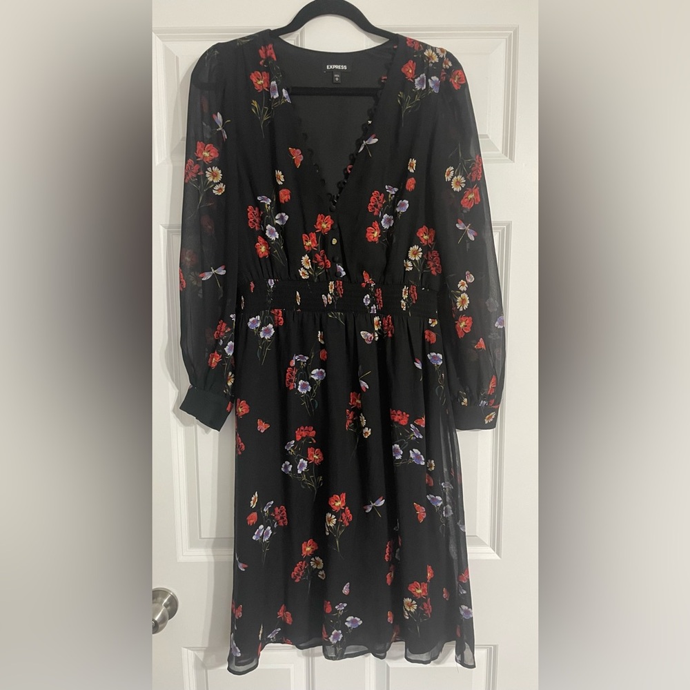Express Floral Print Midi Dress